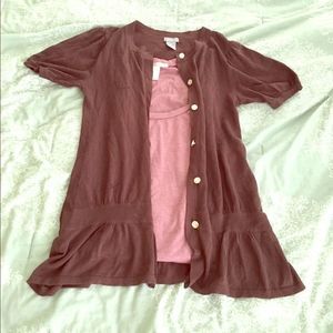 Delia’s-Brown short sleeve cardigan-M